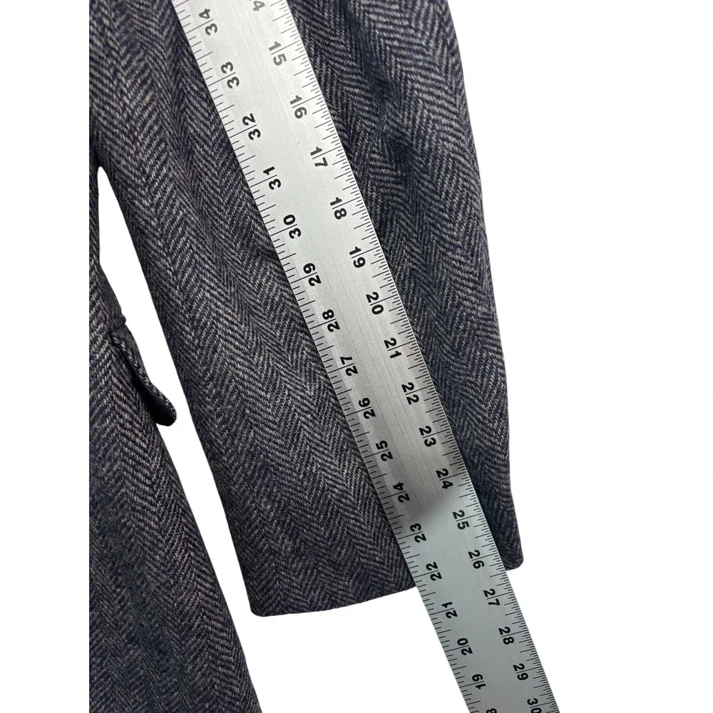 vtg Herringbone Tweed 50R Gray Black Fleck Blazer Jacket Sport Suit Coat Wool
